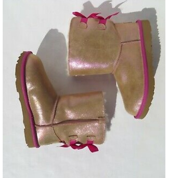 UGG Bailey Bow Shimmer Chestnut Pink bow girls - Picture 2 of 7